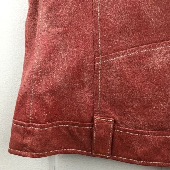 Cripple Creek Vintage Leather Vest,  Red Distressed Western, Size Small - Picture 13 of 16